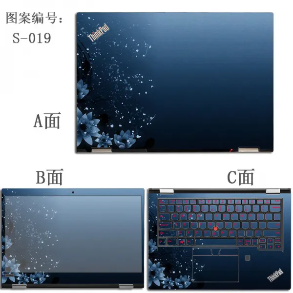 연상 ThinkPad X390 컴퓨터 스티커 Yoga 키보드 막 13.3 인치 L380 케이스 보호 막 부품 타 입 5 ABCD 면 + 키 패드 + 블 루 레이 어 스크린 막 + 청 결 세트, 상세페이지 참조