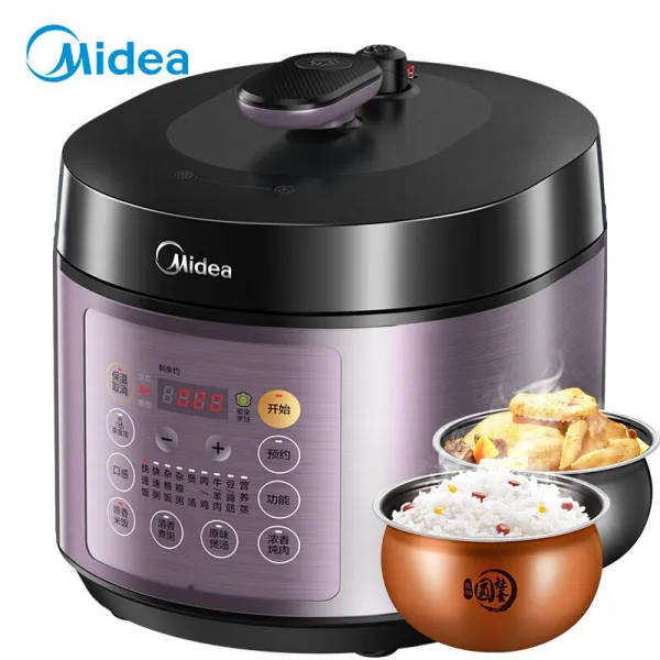 미 적 (midea) 전기 압력 둥 근 가마 솥 내 담 구형 디자인 예약 스마트 가정용 쌍 담금질 압력 my - yl 50 easy 301, 상세페이지 참조