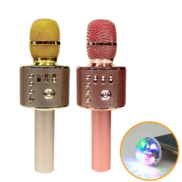 만방코리아 V12 블루투스마이크+미니USB미러볼, V12골드+USB미러볼