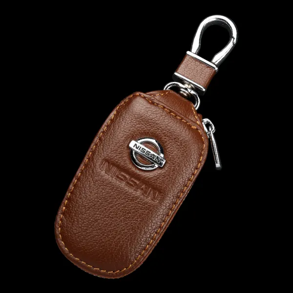 차키케이스 동풍 공작 열쇠세트 Sylphy X-Trail Qashqai블루버드 누란 자동차 남녀 키지갑, T04- 브라운
