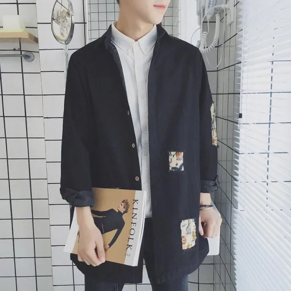 빅피플 트렌치 가을D77 롱 점퍼 코트