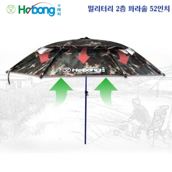 호봉 밀리터리 파라솔 2층 52인치