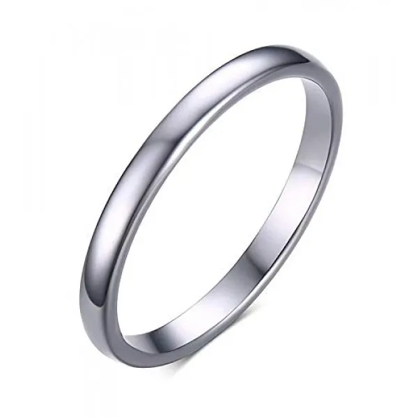 Rockyu 브랜드 텅스텐 반지 여성 실버 단순 약혼 반지 패션 액세서리 29 호