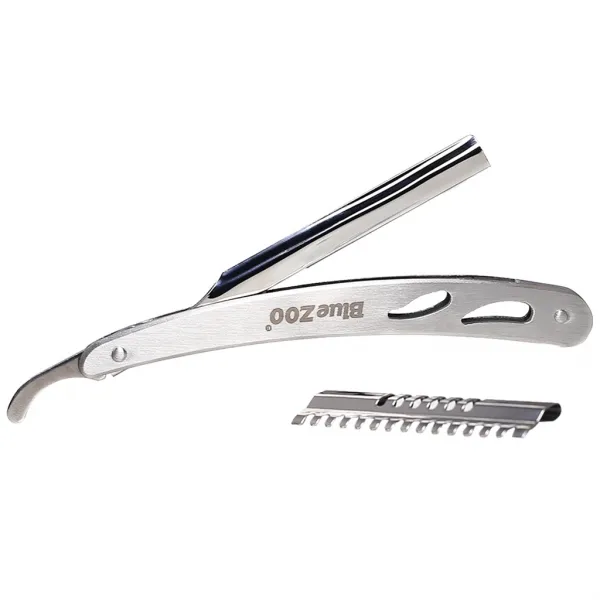 Stk 남자를위한 안전 스테인레스 스틸 접는 스트레이트 면도기 면도기 수염 미용