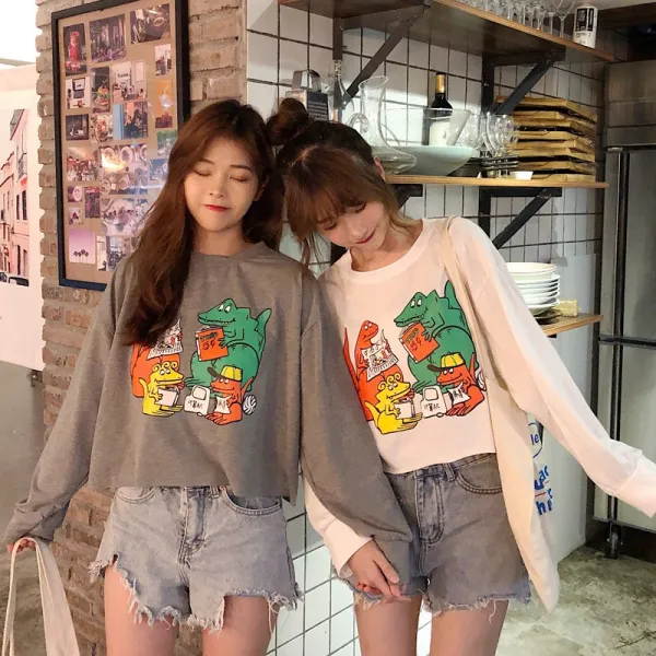 블랙바바 여성 라운드넥 캐릭터 긴팔티셔츠a19072636