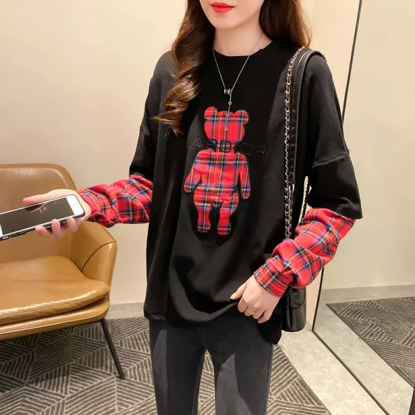 Dec.28 418번 여성복 봄 가을 와이드 페이크 여성 맨투맨 얇은 인스 퍼프 긴팔 티고려하다Z