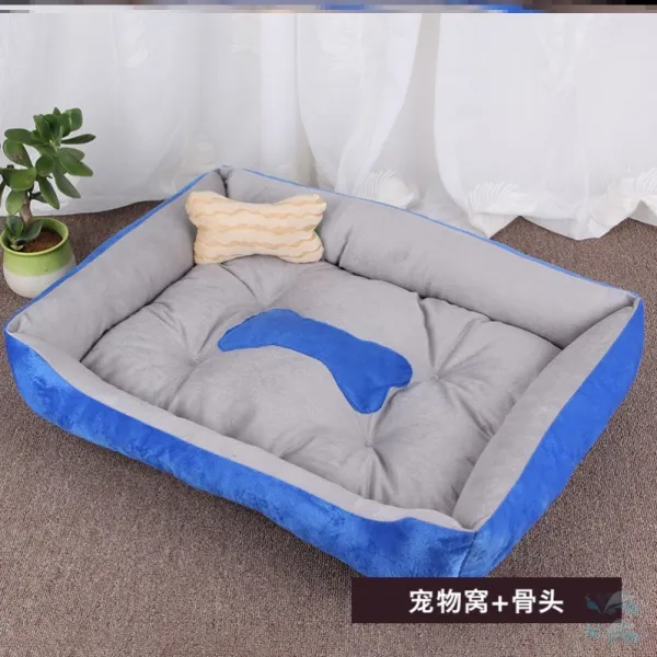 Mar.23 66번 강아지 여름 실내법 시바견 하우스 데이식 여름 내마모 쾌적한 원형 전용 바고견 잠자기z 45 30cm 2 근 내 블 루 그레이 + 뼈 S52