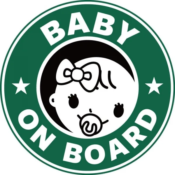 Exproud 제 BABY ON BOARD 아기가 타고 있습니다 자석 스티커 지름 15cm 여아용 난폭 운전 대책