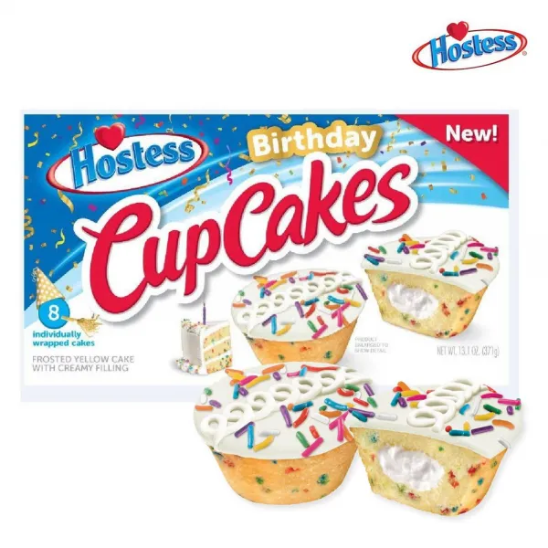 호스티스 생일 컵케이크 8개입 371g, Birthday-Cupcakes-8ct-13.1oz