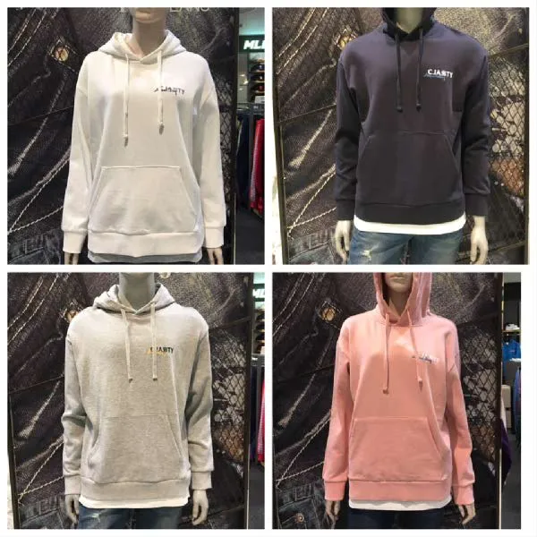 [현대백화점]J.FRJ Jeans(에프알제이)F88U-TS949B 기모 공용 그래픽레이어드 후드티셔츠　