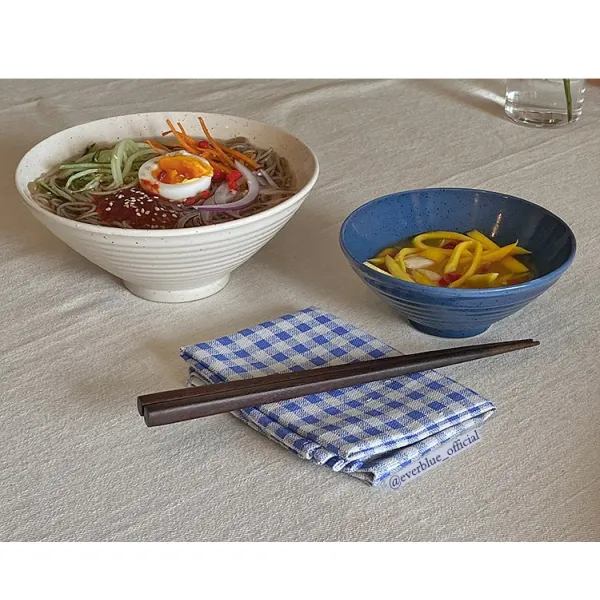 EVERBLUE 일주년 경축일 사은금 블루 체크 퀼트 면린넨, 40*50cm