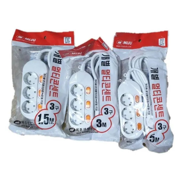 전산소모품 스피커 프린터/ 미주산업 이동형 개별멀티콘센트 3구 마우스 키보드 주변기기