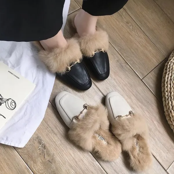 Kirahosi 데일리 코디 여성 털단화 털 블로퍼 뮬 슬리퍼 추동 131호+ 덧신 증정