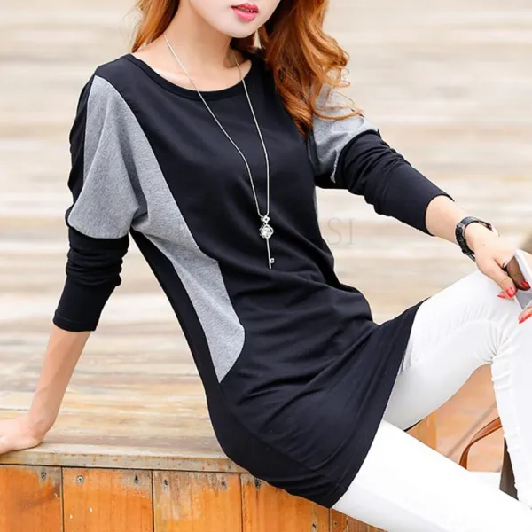 kirahosi 가을롱맨투맨 롱티셔츠 얇은맨투맨 패션 412호+덧신증정 Qiwtiki