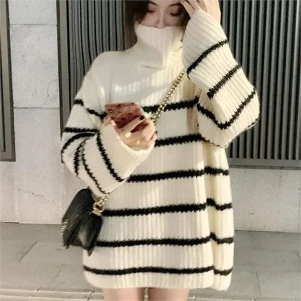 드레스날다 쇼팽 와이드 터틀넥 루즈핏 니트 Mknit1345