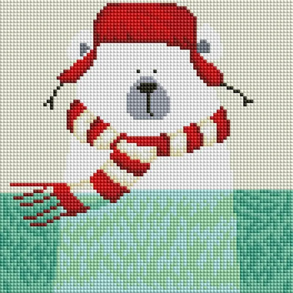 곰도춥다곰 (캔버스형) 보석십자수 25x25, 단품