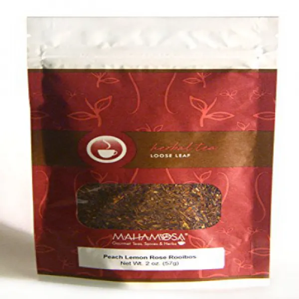 마하 모사 복숭아 레몬 로즈 루이보스 티 56.7g 루이보스 허브 티 루스 리프 루스 리프 Mahamosa Peach Lemon Rose Rooibos Tea 2 Oz 1set