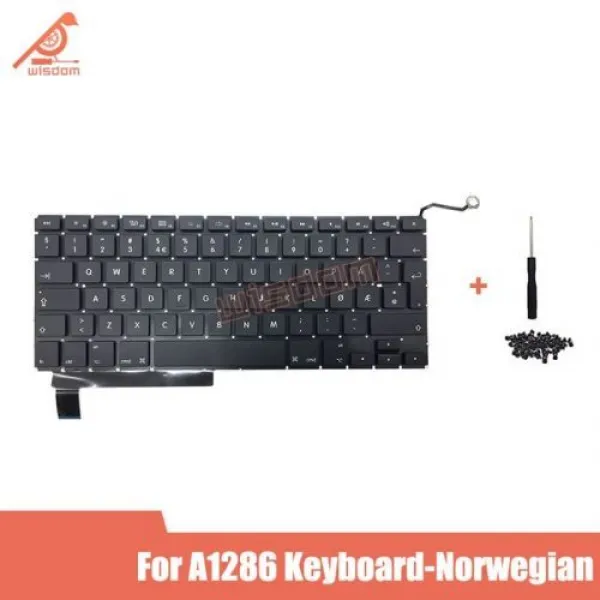  해외 Macbook Pro15 용 새 키보드 "a1286 키보드 나사가있는 노르웨이어 키보드 Md318 Md322 Mb985 292012 Yeaer 상세내용표시 A1286 Norwegian