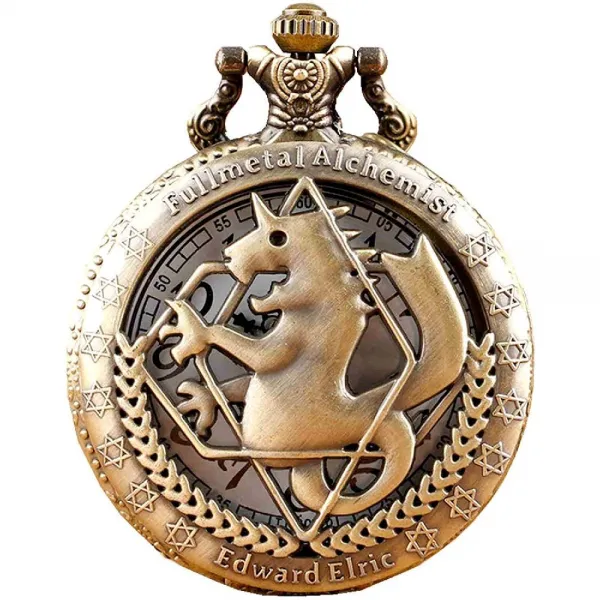 New Brand Mall 체인과 강철의 연금술사 애니메이션 코스프레 액세서리 쿼츠 회중 시계