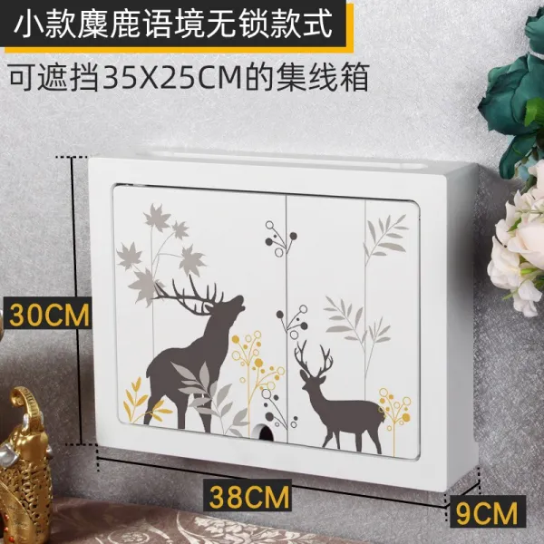 멜팅팟 덮개 망선 메시지 상자 맨고양이 수납함 가림막 벽걸이 TV거실장 스타일링 가정용 광대역 빅, 숏 타입 노루 언어 환경 패턴 （무잠