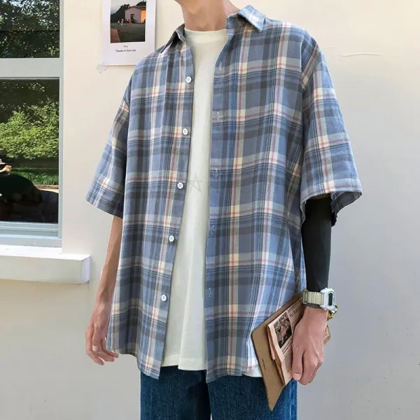 Kirahosi 여름 남자 트렌드 2019년 반팔 셔츠 홍콩스타일 92호 Al7owmh