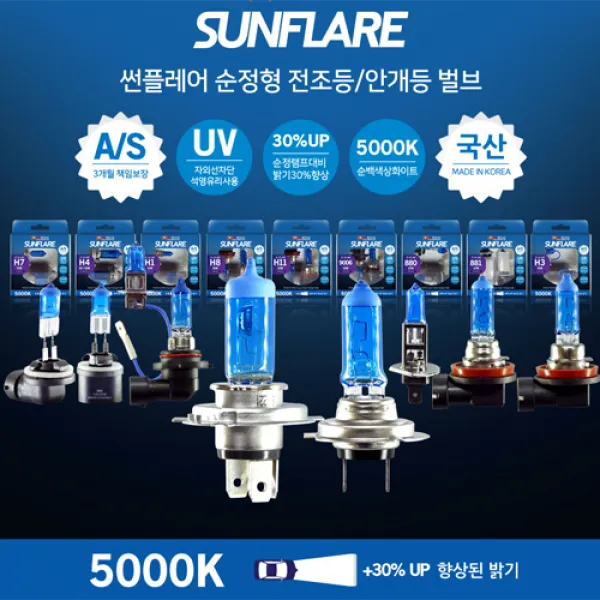 그랜져HG 순정형 상향등 H7 전조등 H7 안개등 H8/D1S, 5000K 순백색_H8