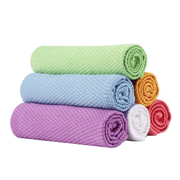 3pcs 소프트 마이크로 화이버 넝마 30x40cm 아니 린트 창 자동차 유리 컵 행주 청소 타월 주방 청소 헝겊 닦아 유리 천으로 3pcs Random Color