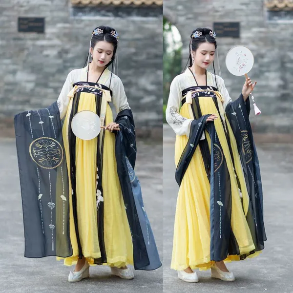 굿씽인디 룩 당제 데일리 리폼 한원소 엘로우 차이나 스커트 여성 여름 등거리