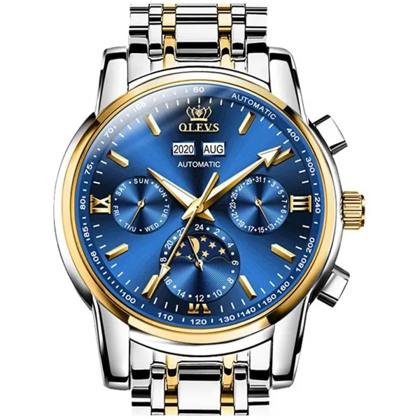 OLEVS AUTOMATIC 시계들 표준 다발 내분비선 성신 생물 MECHANICAL SLEF-WIND LUXURY CLASSIC STAINLESS STEEL WRIST