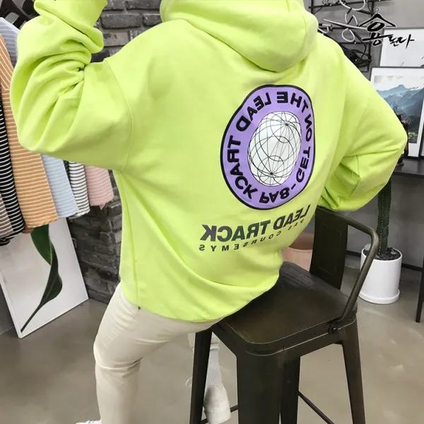 용된다 오버핏 프린팅 3color 남녀공용 봄 데일리 후드티