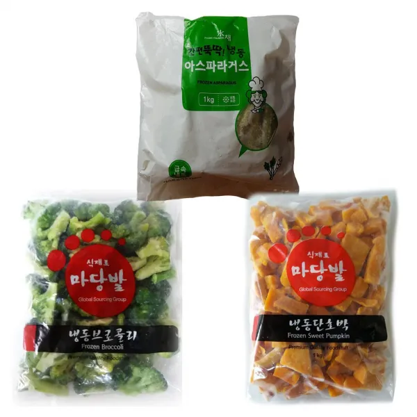 3품목 아스파라거스 브로콜리 단호박-각1kg, 3봉, 3kg