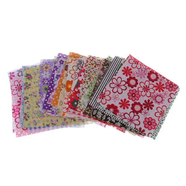 Royalways Prettyia 50pcs 누비질 직물 면직물 공예 바느질 액세서리 10x10cm, 여러 가지 색상