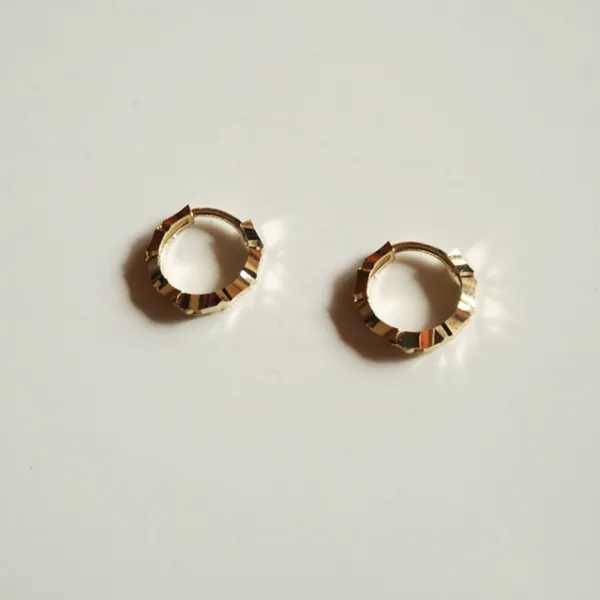 [녹다] 14k gold stair ring earring 옐로우골드