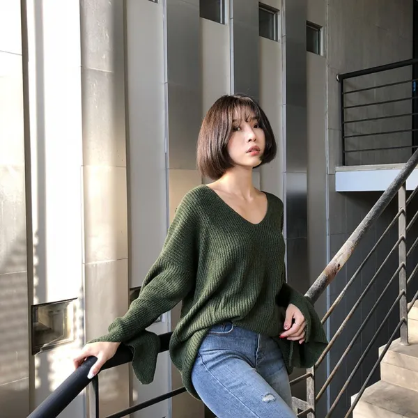 안전무배__니트TT 야성미 섹시미 동시코디가능한 여성V넥니트_W2BD80C