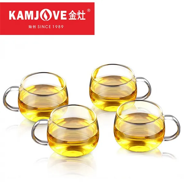 골 드 베 이 (kamjove) 찻잔 유리 찻잔 차 를 시 음 하 다 컵 개인 찻잔 찻잔 커피 잔 작은 찻잔 k - 105 / 4 개 에 80 ml, 상세페이지 참조