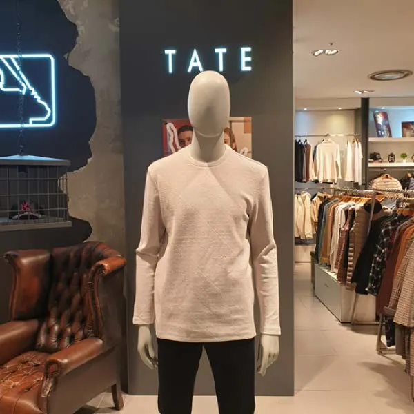 [현대백화점][TATE]KAAS1-MKL050 사선패턴라운드긴팔티셔츠