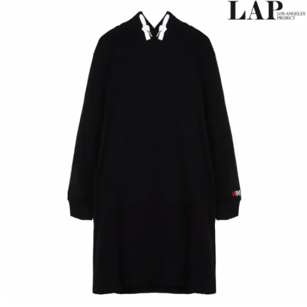 LAP 랩(LAP) 랩로고 자수포인트 티셔츠 원피스 AH2COS60_BK_B9X8