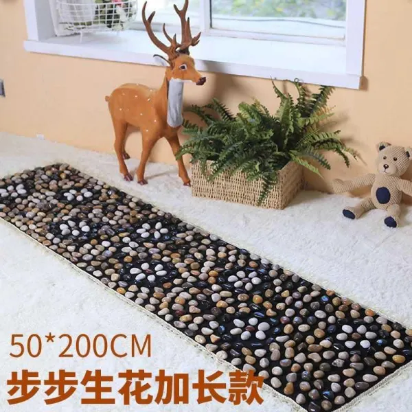 발지압판 가정용 천연 자갈 발바닥 맛사지패드 발맛사지 지압판 경혈 매트맛사지 스톤 기본 T22 Q11 한걸음한걸음 생화 더길어진타입 50*200cm