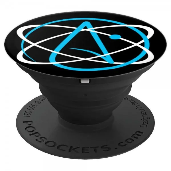 ATHEIST LOGO 무신론 기호 과학 Atom PopSockets 그립 및 스탠드 폰 및 태블릿 Artistic Smartphone Grip, 단일상품, 단일상품