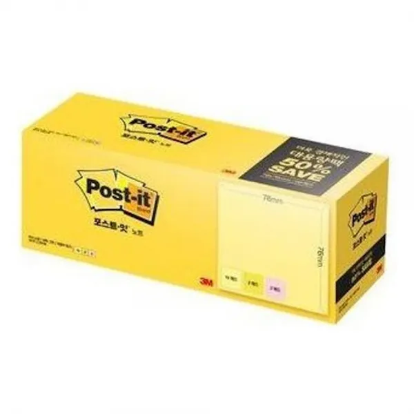 3m포스트잇 대용량팩20개입 654 20 76x76mm 노트 문구 포스트잇 Avhl 1개