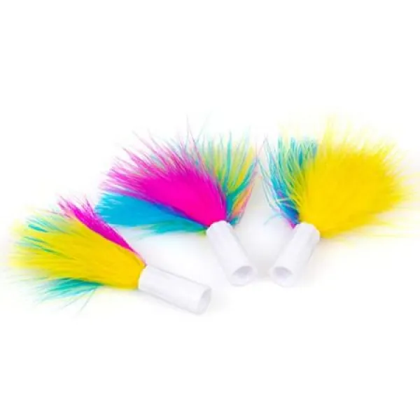 PetFusion 매복 인터랙티브 고양이 장난감 교체 깃털 3 팩 9999992403850, One Size, One Color