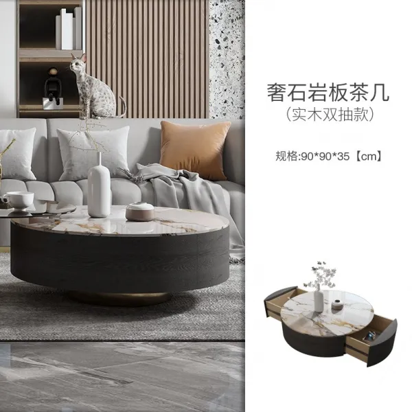 의식 암판 티테이블 TV거실장 콤비네이션 노르딕 모즈 가볍게 사치한 무드 원형 다 가정용 소형평형, 단장함 ). 바위 섬은 사치 티테이블