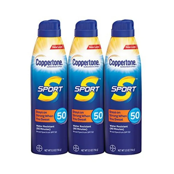 Coppertone 코퍼톤 스포츠 연속 자외선 차단 스프레이 50 멀티팩(5.5온스 병 팩3개) PROD350004698, 상세 설명 참조0, 상세 설명 참조0