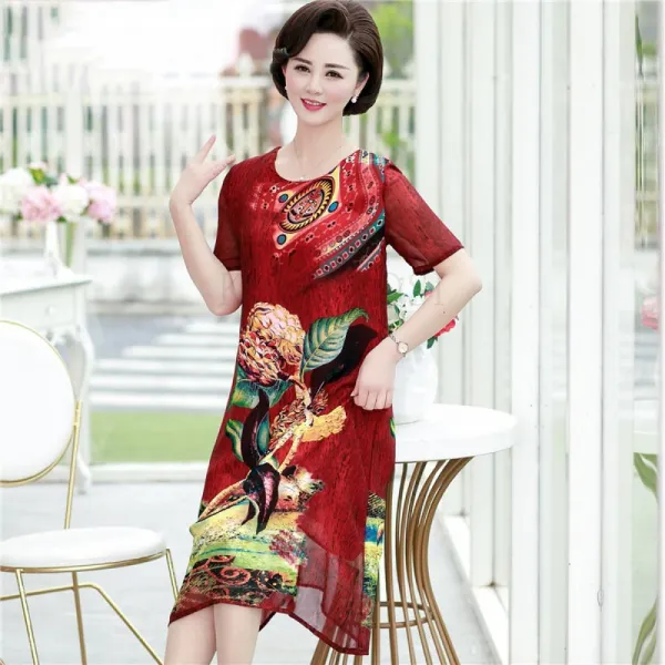 Kirahosi 중년 여성복 루즈핏 빅사이즈 40대 50대 원피스 672호 Mroy39