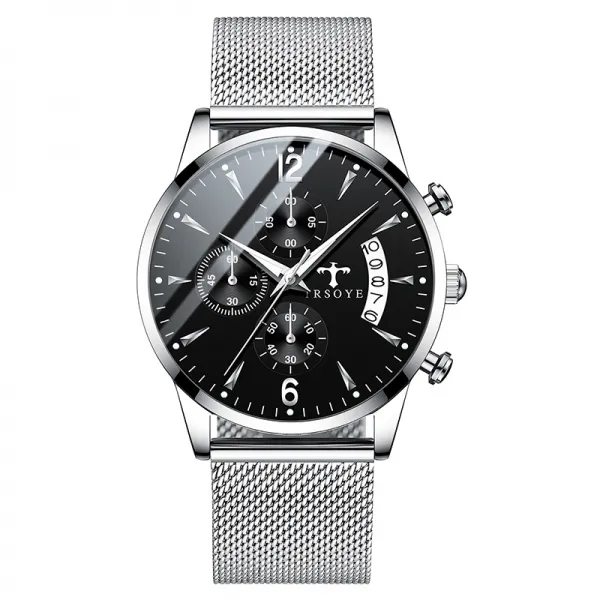 남성용 시계 뉴 기계 방수 스톤 워치 남고 중류 블랙 테크놀로지 패션 야광