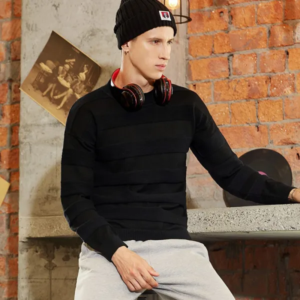  에이아이쇼퍼 남성 라운드 줄무늬 니트 스웨터 58 557293436761_aishop