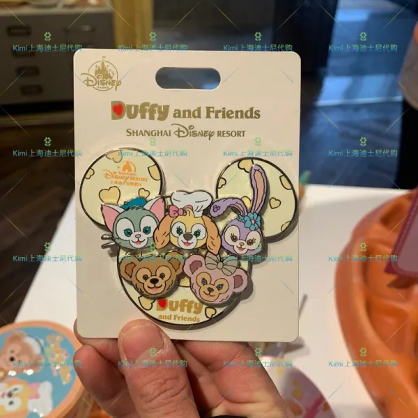 상하이 디즈니랜드 가능 기안 요리사 도그 COOK IEDUFFY 스타더로 배지스티커 PIN 체인지, 가족사진의상