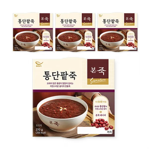 [본죽] 통단팥죽 270g 4팩, 4팩, 270g