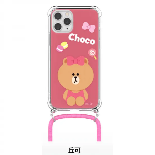 ISIDO 적용 LINEFRIEND 사과폰 걸수 있는 끈 폰젤리케이스 IPHONE11PROMAX 큐트 충격흡수 독창적 분실