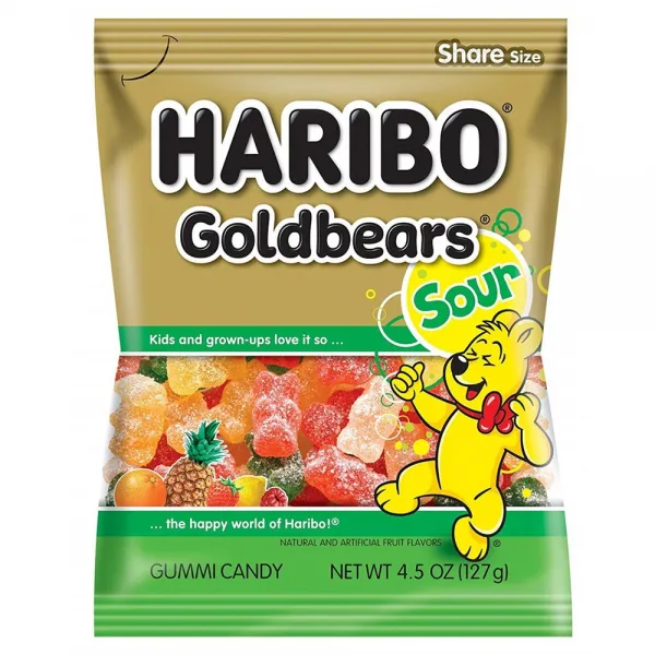 Haribo Gummy Goldbears Sour 하리보 젤리 골드베어 사워 신맛 4.5oz 127g 12팩 1개